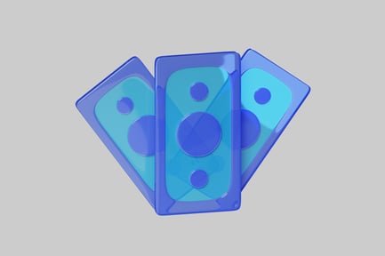 Preview: Stylized Currency Stack, Blue Tones