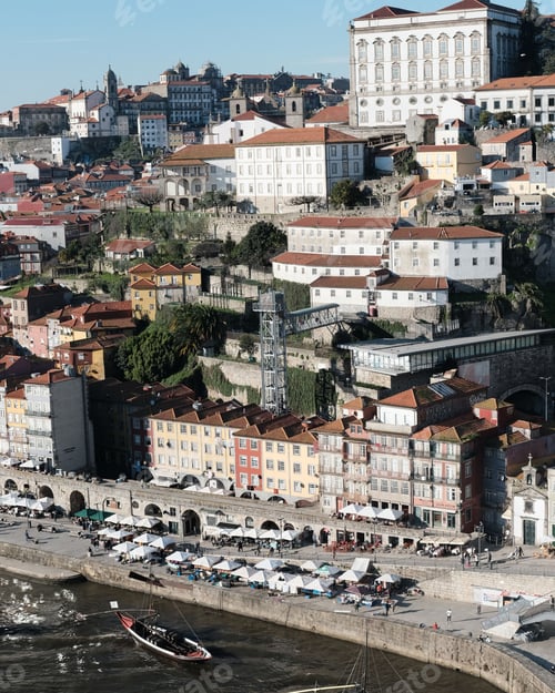 Preview: Port in a tranquil body of water near a picturesque city skyline in the background