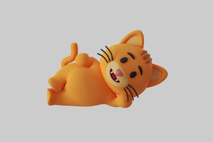 Preview: Cartoon orange lying cat