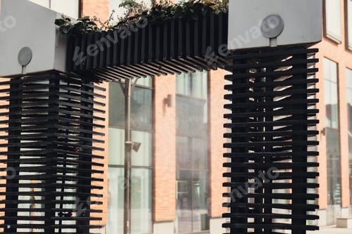 Preview: Water spray system for cooling in public place street at the boiling hot summer day. Water mist