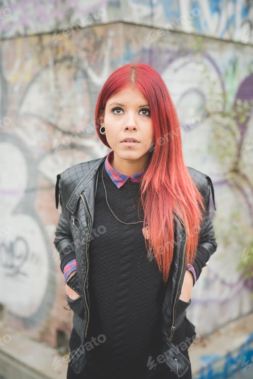 Preview: young beautiful red hair venezuelan woman lifestyle