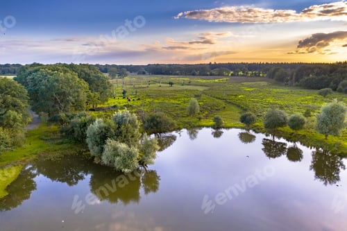 Preview: Aerial view of wetland scene in Drenthe