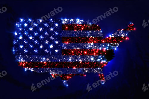 Preview: 3D rendering of the United States showing massive power outages in North and South Carolina after