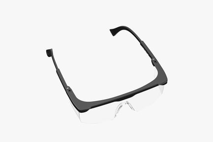 Preview: Industrial Safety Glasses: Clear Lens, Black Frame