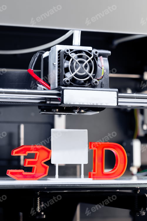 Preview: White 3D printing piece