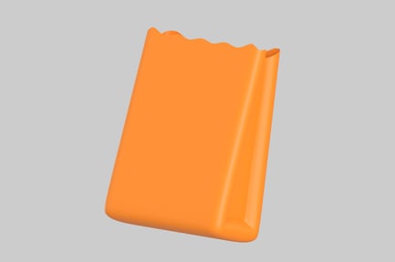 Preview: Orange Retail Shopping Bag with Scalloped Top