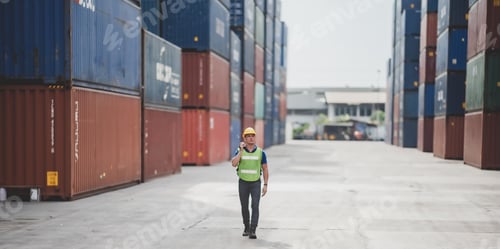 Preview: engineer foreman working in container terminal in term of industry logistic cargo shipping
