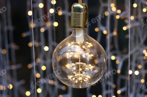 Preview: Cool Led Lightbulb With Light Bokeh In The Background