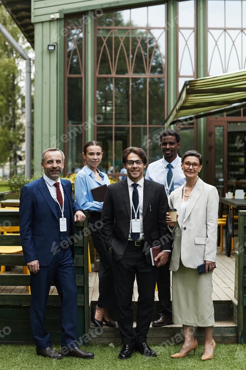 Preview: Diverse Group of Business Professionals Networking Outdoors