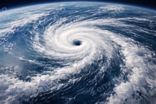 Preview: Massive Hurricane Storm from Satellite View Extreme Weather Climate Change Concept