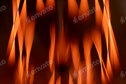Preview: Red-orange background in stripes with an abstract pattern