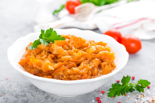 Preview: Cabbage stew. Cabbage braised in tomato sauce