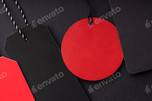 Preview: Price Tags on Black Background.