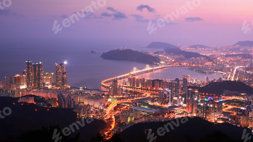 Preview: Skyline Of Busan, South Korea At The Haeundae District. The City Is The Second Largest In The