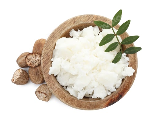 Preview: Natural shea butter isolated on white, top view