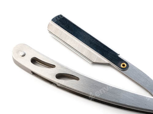 Preview: Sharp shaving blade isolated on white background