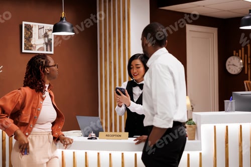 Preview: Receptionist preparing pos terminal