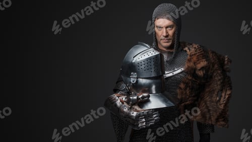 Preview: Medieval-style portrait of a charismatic king with a gray beard