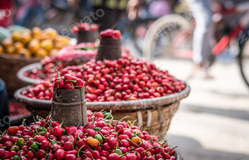 Preview: pepper chili on a street market