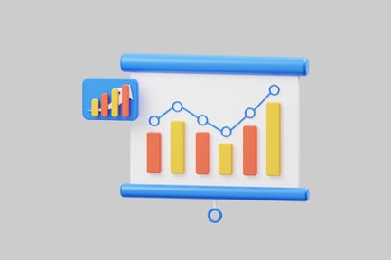 Bar graph on a whiteboard.