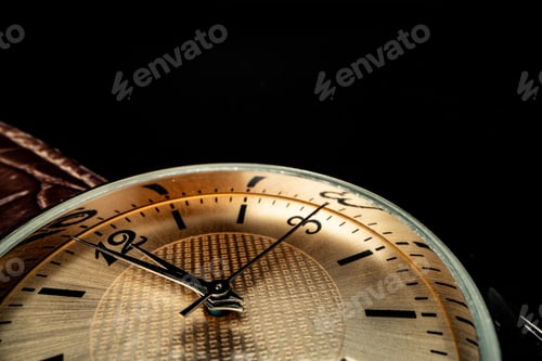 Preview: Elegant Gold Watch Face Close-Up Timepiece Detail