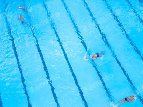 Preview: Group of People Swimming in a Pool