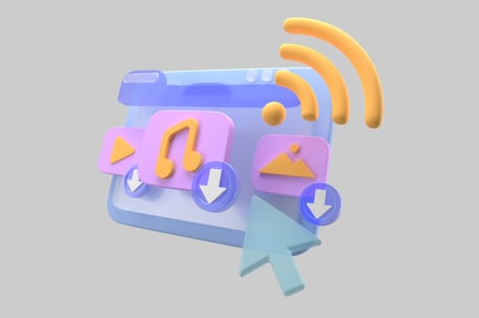 Preview: Cartoon internet page with content