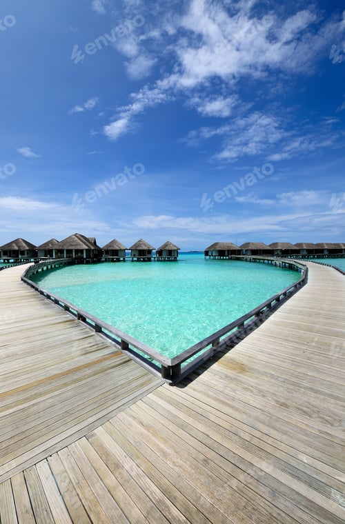 Preview: Beautiful beach with water bungalows
