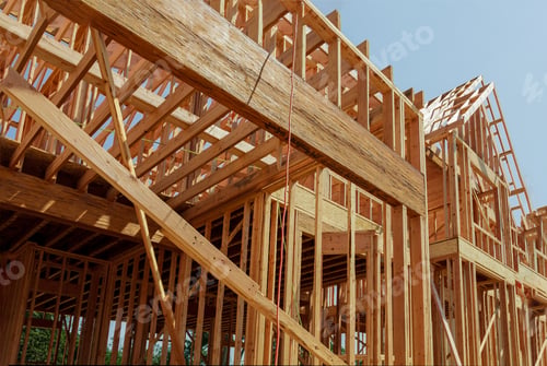 Preview: Interior framing of a new house under construction