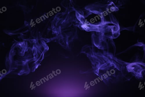Preview: Beautiful smoke in purple light on dark background