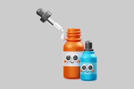 Preview: Cartoon medicine dropper bottles set