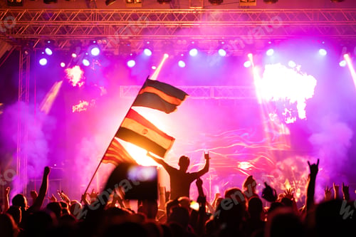 Preview: Crowd at concert and blurred stage lights.