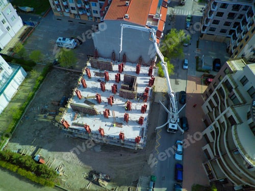 Preview: Aerial view of the construction in the area with streets and cars near the Black Sea Bulgaria