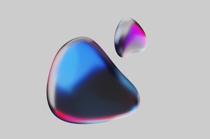 Visualização: Design holográfico abstrato de dupla de bolhas