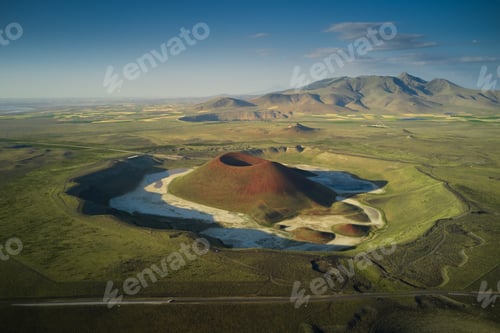 Preview: Volcanic crater in the middle of a green valley in Turkey