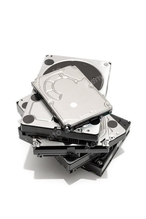 Preview: Pile of Hard disk drive HDD isolated on white background