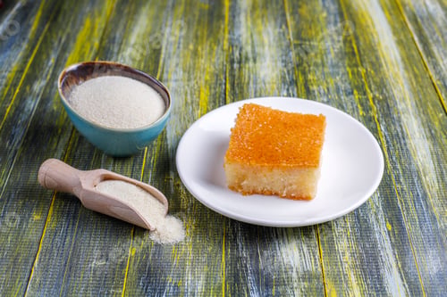 Preview: Homemade turkish dessert semolina cake.