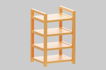 Preview: Four-tiered shelving unit