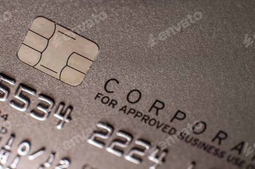 Preview: Closeup shot of a gray business credit card