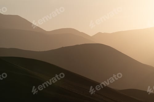 Preview: Mountain ridge terrain in haze landscape