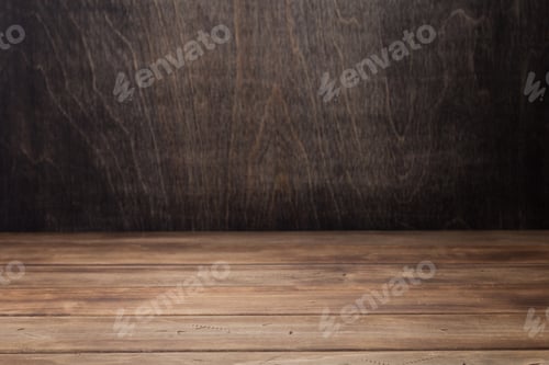 Vista previa: empty wooden table in front