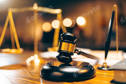 Preview: law and authority lawyer concept, judgment gavel hammer in court courtroom for crime judgement