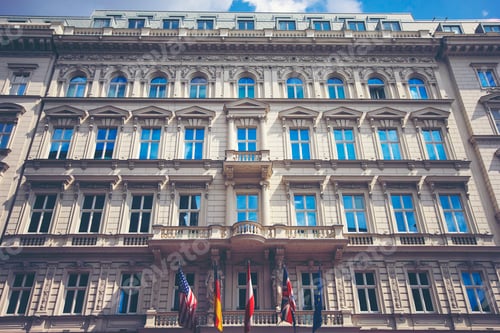 Preview: Europe wall building, vintage filter image