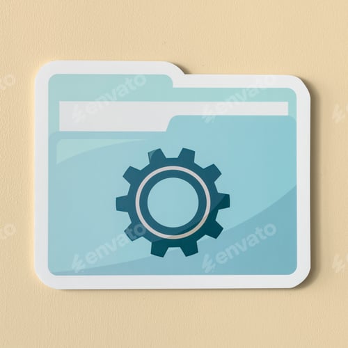 Preview: Paper cut out settings folder icon