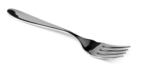 Preview: Silver dining fork isolated on white background