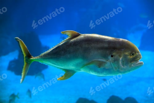 Preview: The crevalle jack Caranx hippos underwater