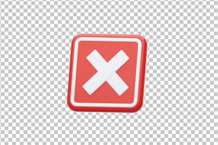 Preview: Cross Mark Notification 3D Icon