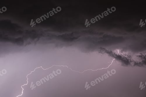 Preview: lightning on dark storm cloudy sky
