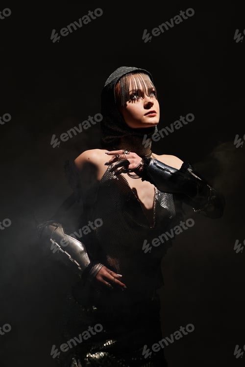 Preview: Elegant young woman embodies castle core aesthetic in a dramatic, ethereal setting