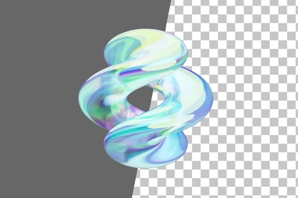 Preview: Twisted Ring Chrome 3D Icon